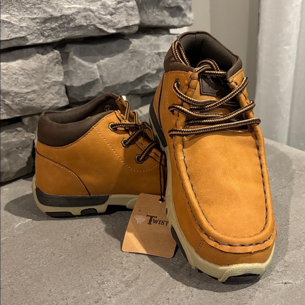 Twister Faux Suede manmade upper, lace up ankle boots,rugged sole, round toe